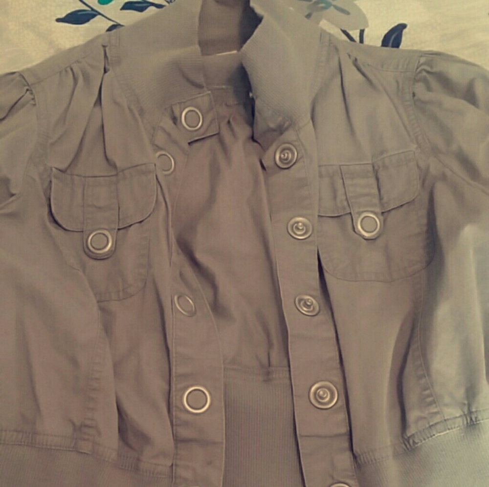 Grey button up jacket